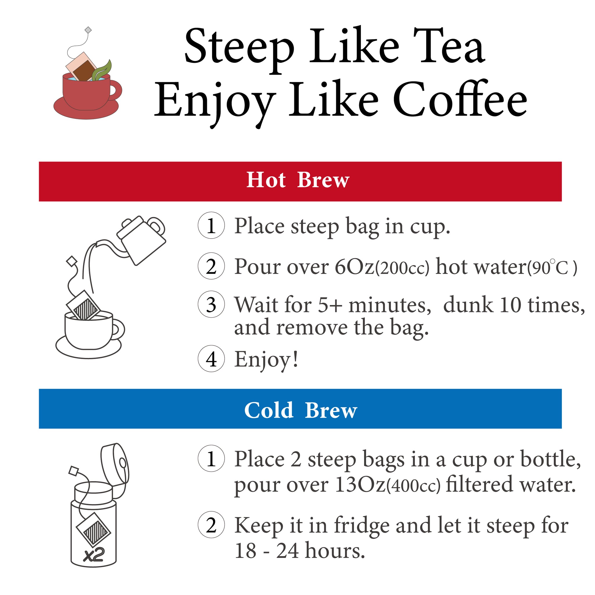 Rose Ruby｜Steeped bag Tea Coffee Blend | Single | 5-pack | 10-pack